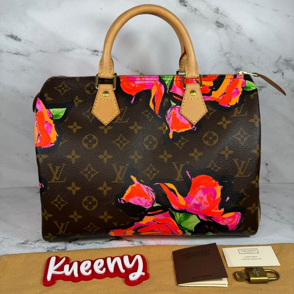 Louis Vuitton Monogram Roses Speedy 30 bag LV Vintage Flower Tote Sprouse Tote - Picture 3 of 16